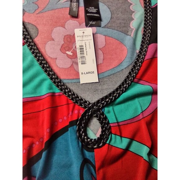 Bisou Bisou Red Floral Catherine Print Babydoll Top Size XL NWT - Picture 9 of 10